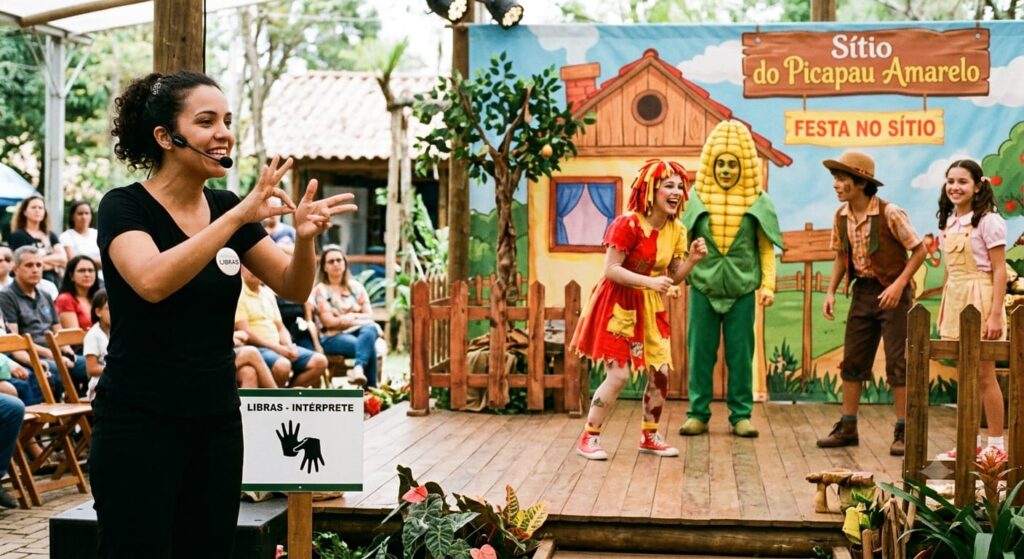Intérprete de Libras em teatro e oficina cultural